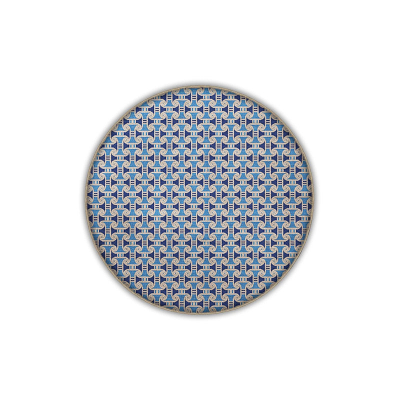 Blue Themed Mixed Geometric Pattern Creative Modern Decorative Carpet, Rectangle 3'4" x 5'
