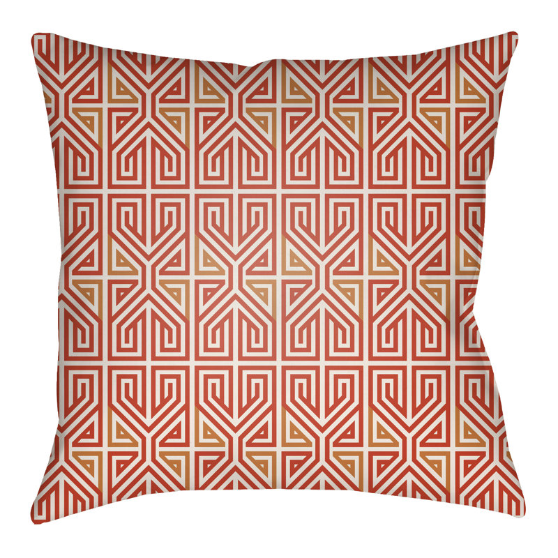 Geometric Outdoor Pillow Cover, 16" x 16", Nutmeg/Taupe