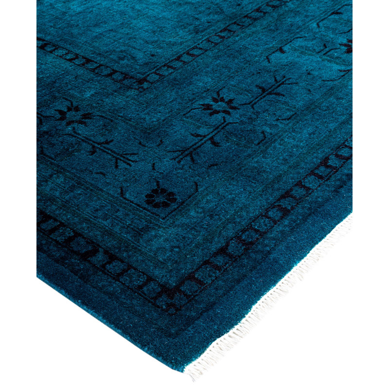 Overdyed One-of-a-Kind 9' 2" X 11' 10" Hand Knotted Area Rug