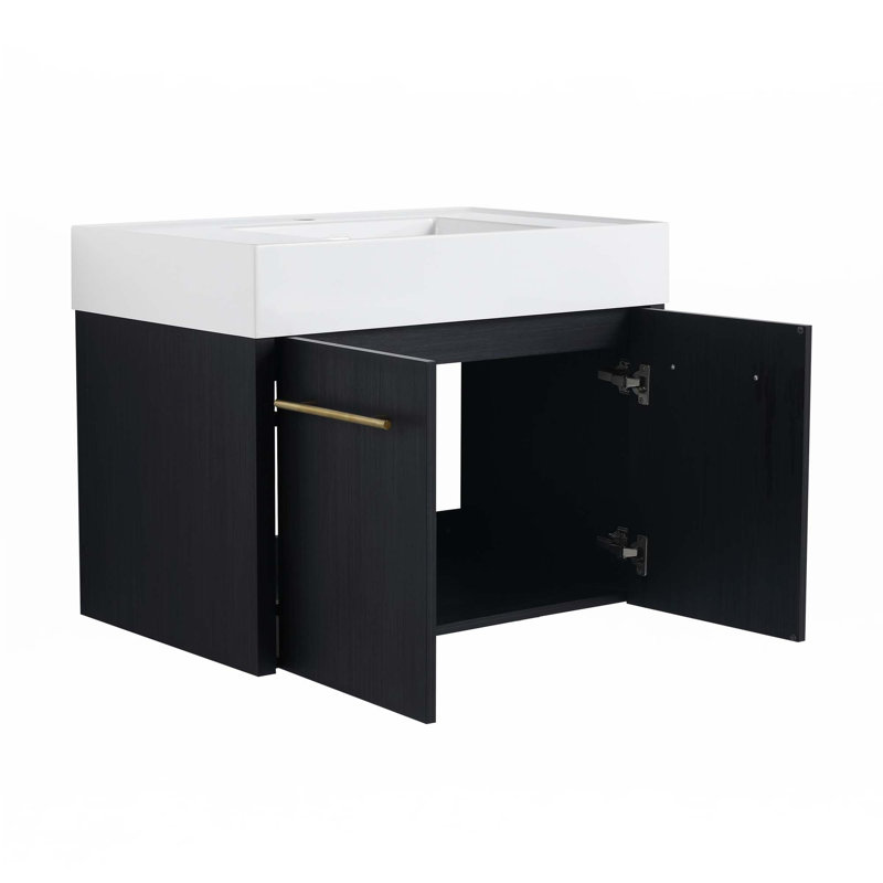 Wall-Mounted Bathroom Vanity With Sink