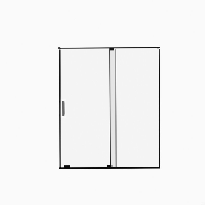Porte de douche coulissante semi-sans cadre l 56 à 60 po x H 72 po, verre trempé transparent Scgg 5/16 po (8 mm)