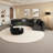 Black semi-circular arc negotiating sofa