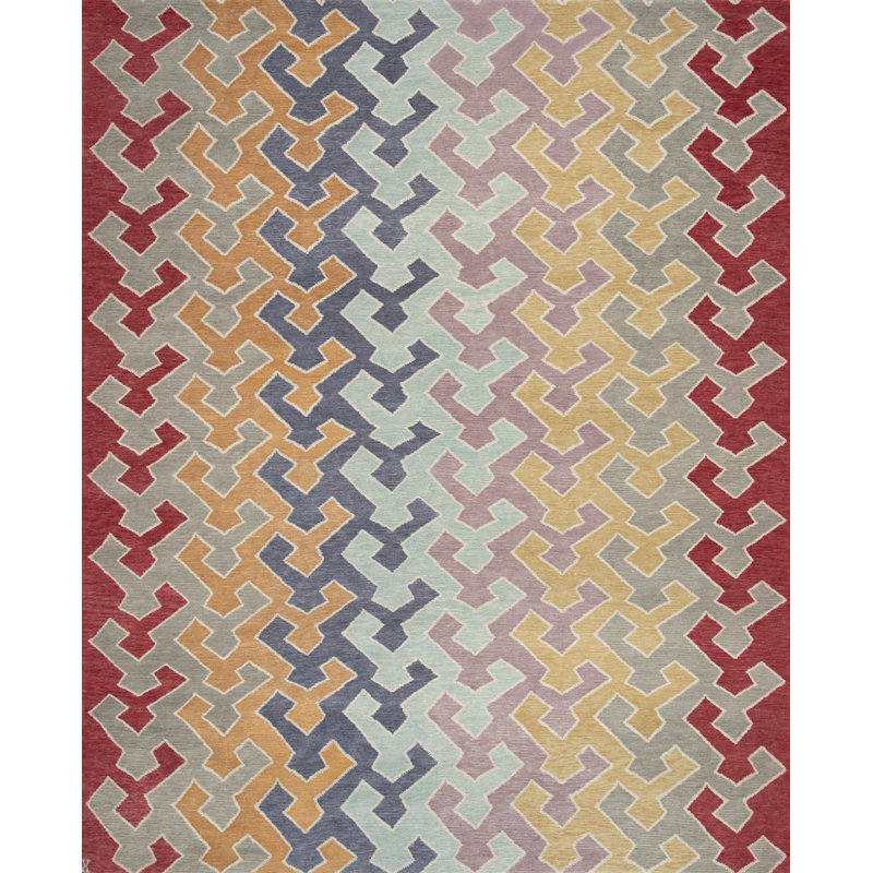 Khartoum Hand Knotted Wool Geometric Area Rug, Runner 3' x 9'