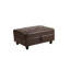 Ensemble de canapé modulaire 3 pièces, méridienne en similicuir avec repose-pieds avec rangement à droite