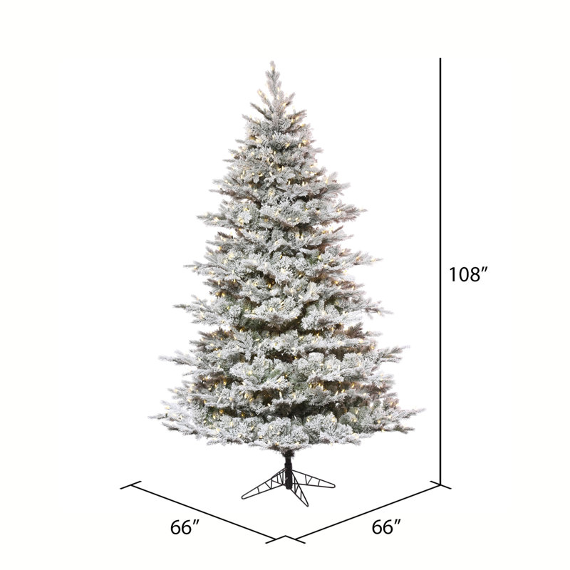 9' H Lighted Artificial Pine Christmas Tree