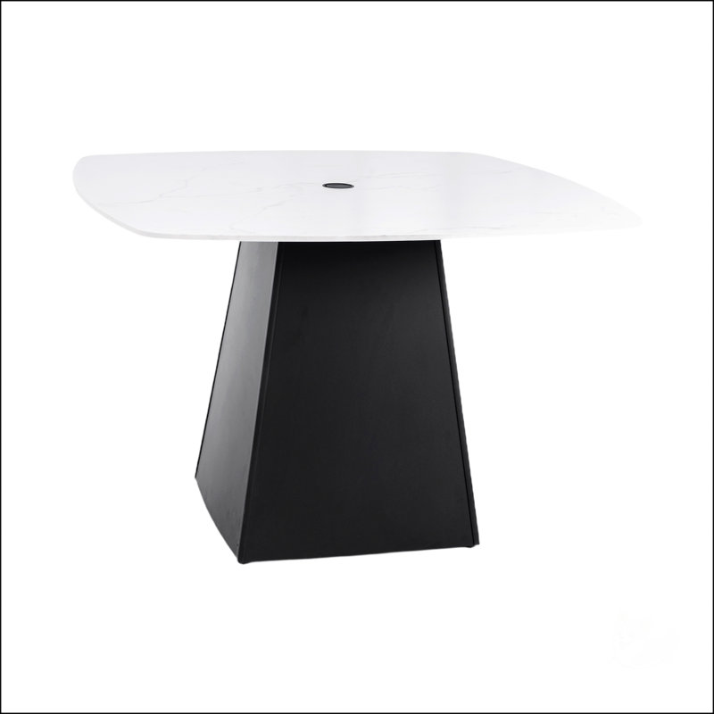 Table de salle à manger à piédestal d'extérieur 44 po Modern, Ember Black