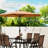8 Pieces Patio Table and Chairs Set with 9 Ft Patio Umbrella, Outdoor Dining Set with 4.6 Ft Dining Table and 6 Chairs, Push Button Tilt and Crank Parasol, Tempered Glass Top-1885798075