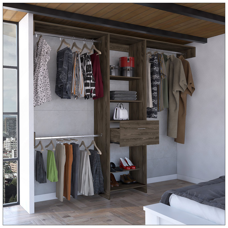 Système de rangement pour 250 personnes, chambre à coucher, blanc, Blanc