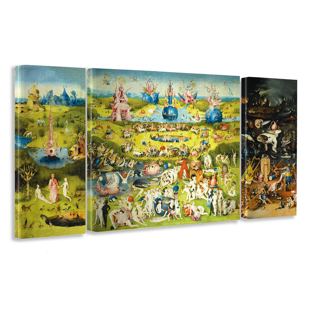 3-tlg. Leinwandbild-Set The Garden of Delights von Hieronymus Bosch