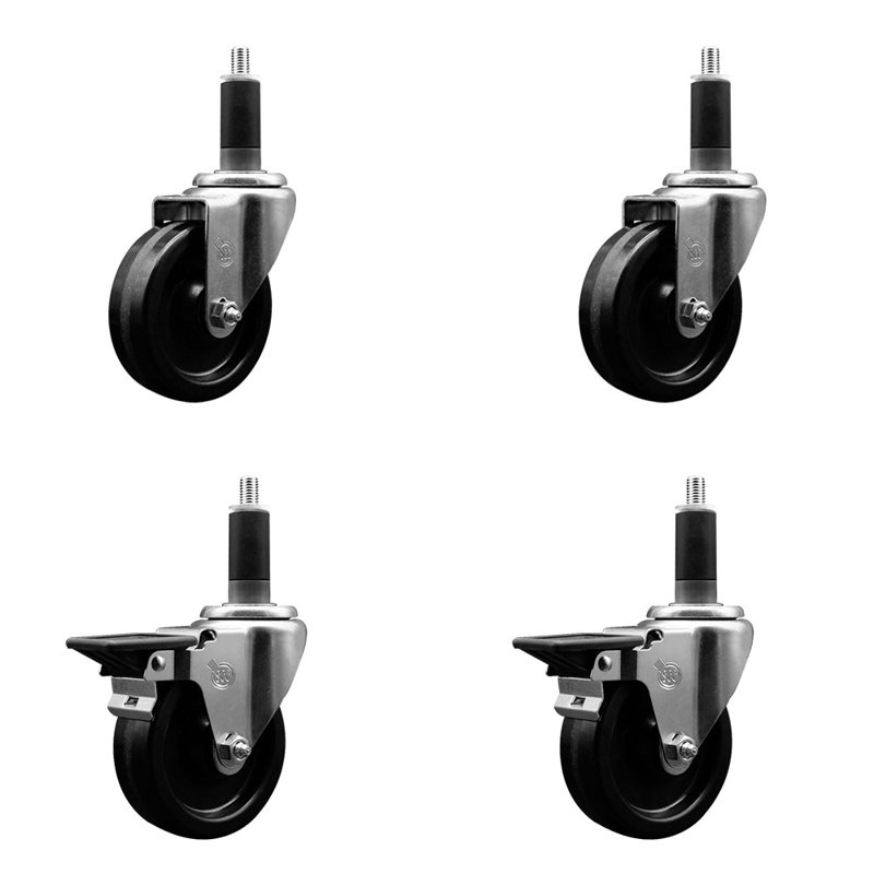 Ensemble de roulettes extensibles pivotantes à roulettes Phenolique 2 freins SCC PLB 4 po x 1-1 / 8 po
