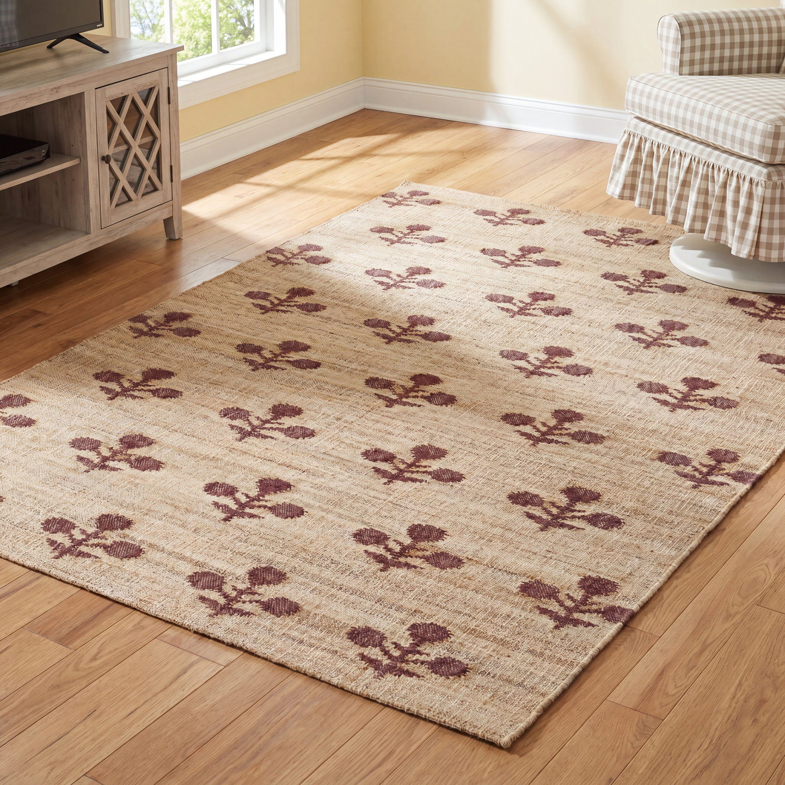 Erin Gates by Momeni Orchard Bloom Rust Hand Woven Wool and Jute Area Rug, Rectangle 8' x 10'