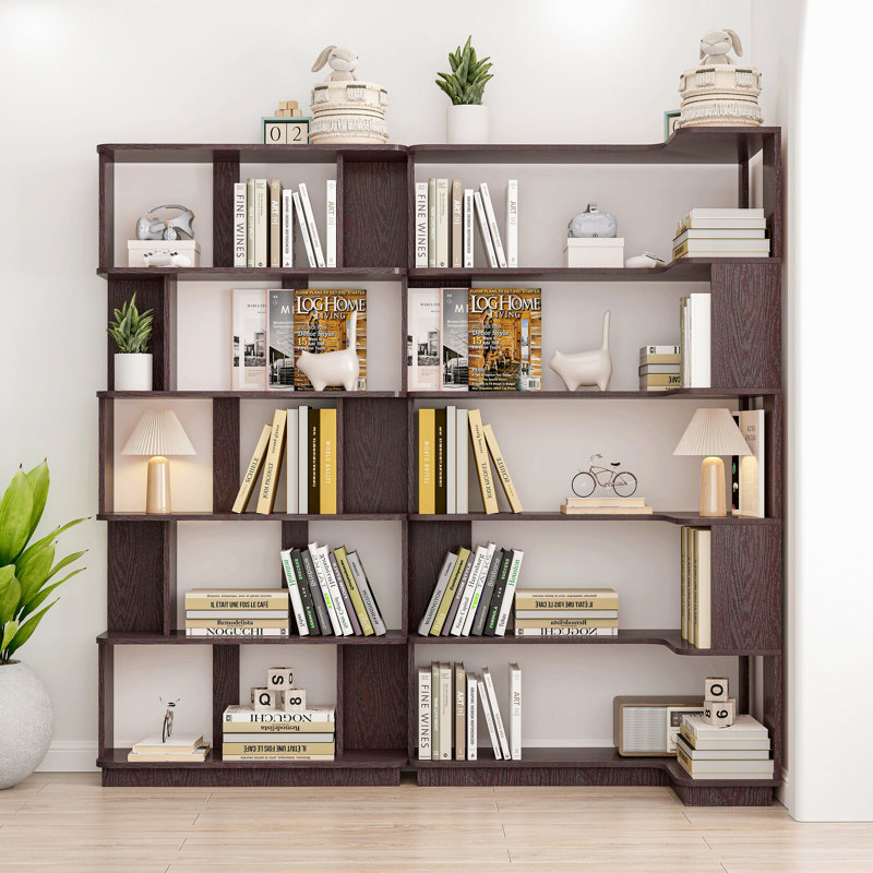 90 Cm Space Saving Corner Bookshelf + 80 Cm Bookcase Extendable Free Combination, Set Of 2 Display Shelf, Ox Blood Dark Red Color And Other 4 Colors For Option, Freely Combined And Matched Furniture