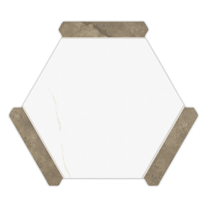 Marcotto Panal 9" x 10" Porcelain Marble Look Wall & Floor Tile