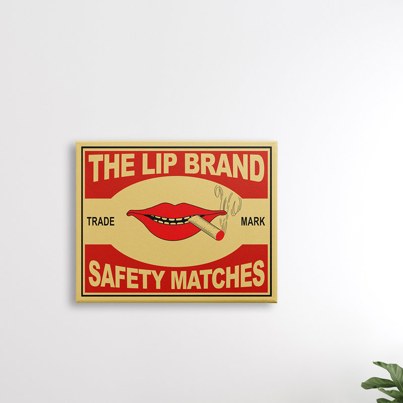 Crayon de sécurité The Lip Brand, H 24 po x l 30 po, Giclée encadrée blanc bord de mer