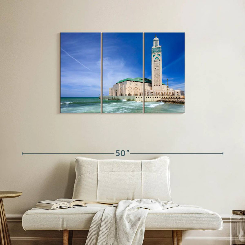 Beachside Hassan II Mosque, 24" H x 38" W