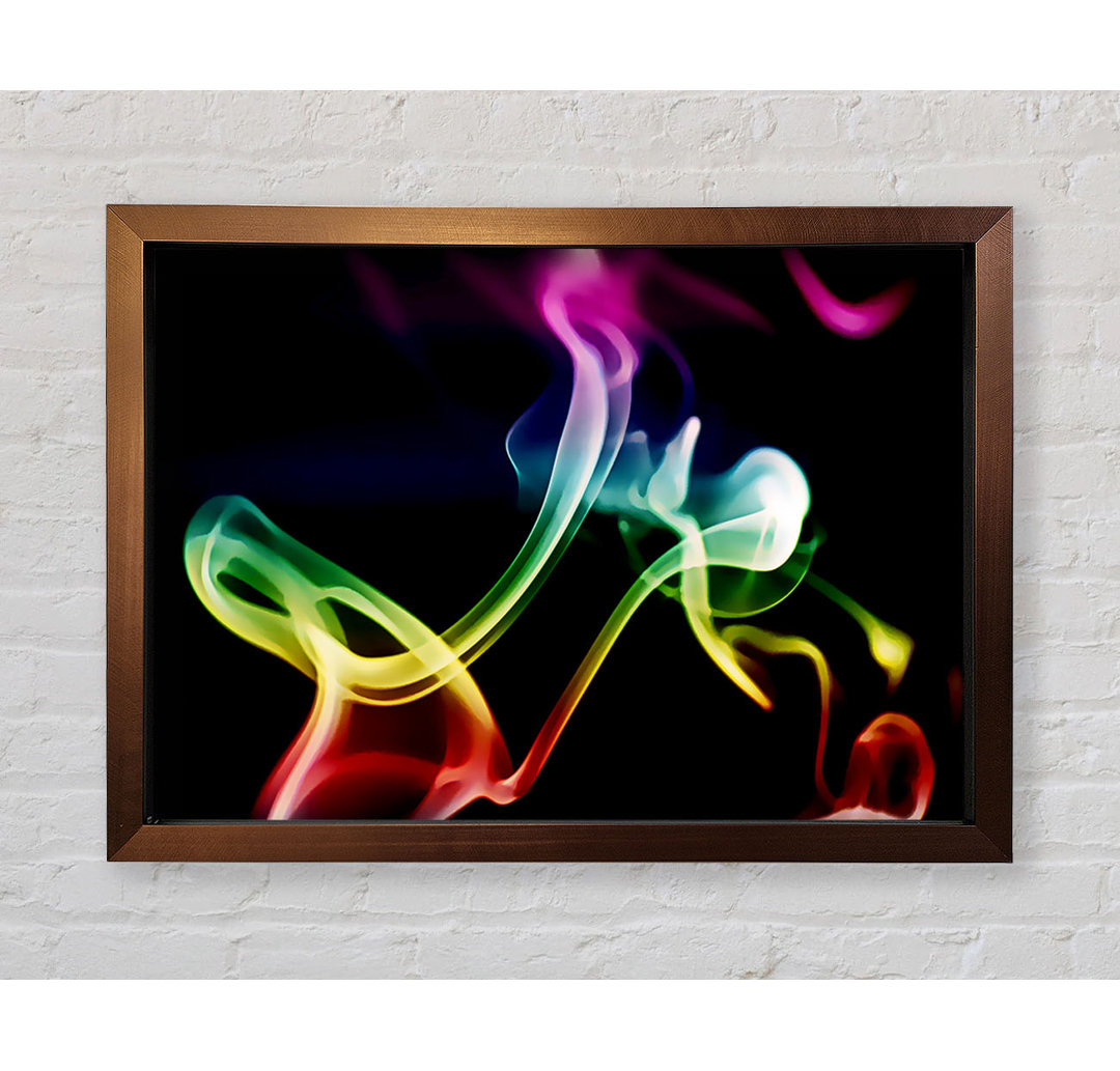 Rainbow Smoke On Black - Einzelner Bilderrahmen Kunstdrucke