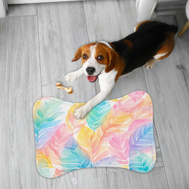 Leaf Motifs - Bone Shape Feeding Mat
