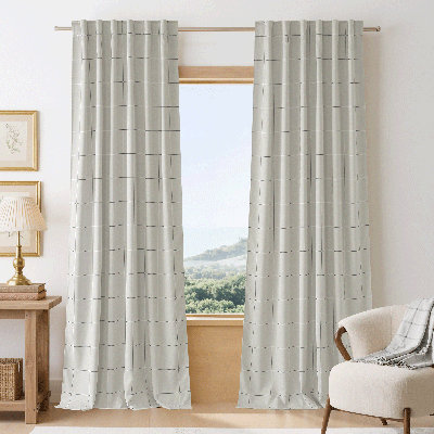  100% Blackout Plaid Curtains for Bedroom, Rod Pocket & Back Tab Brighton Windowpane Pattern Window Treatments for Living Room, 2 Panels