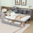 Daybed with Desk, Built-in Bookshelf, 3 Cabinets and 2 Drawers-1638339557