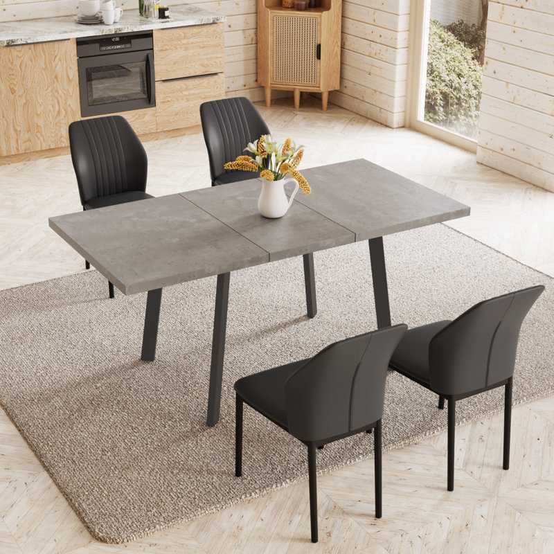 Keiah 4 - Person Butterfly Leaf Dining Set, Black