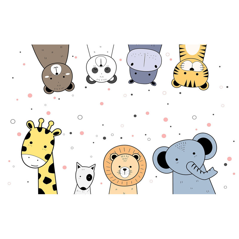 Murale pelez et collez de qualité supérieure - visages d'animaux, L 144 po x l 210 po