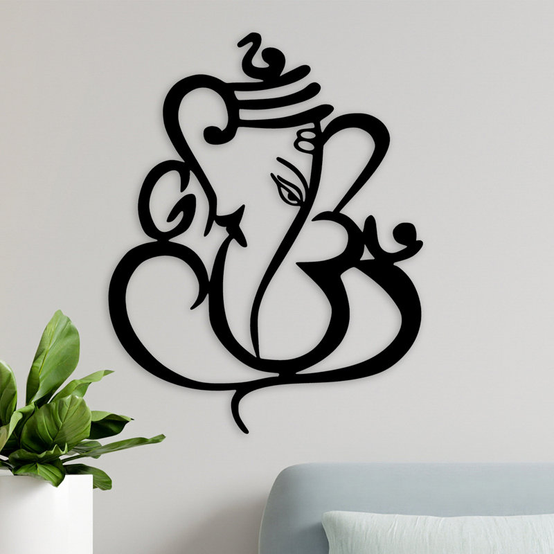 Élégant accessoire mural décoratif en métal, finition noire, 29,5 po x 35,4 po | 100% métal, épaisseur: 0,059 pouce | Facile à suspendre au mur avec crochet intégré, parfait pour la décoration et l'art moderne