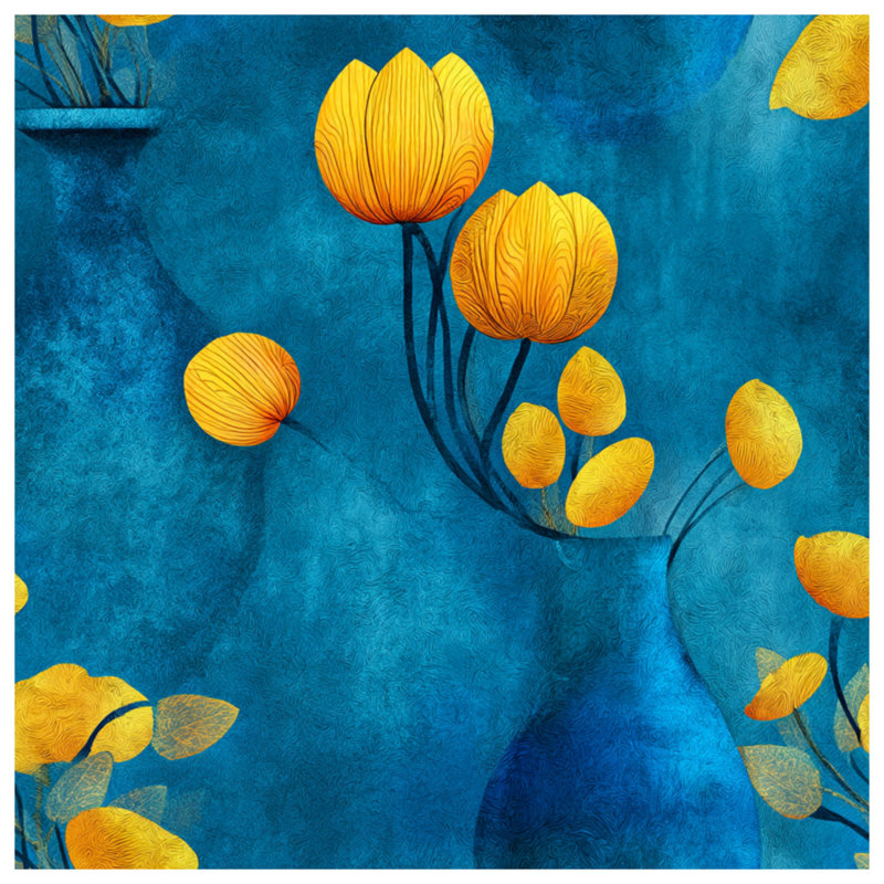 Rideaux à motif de fleurs jaunes et voilages à motif floral - 1 panneau, 50" x 80" - 1 Panel, Transparent