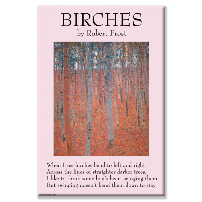 « birches », affiche rétro sur toile tendue, 24 po x 36 po