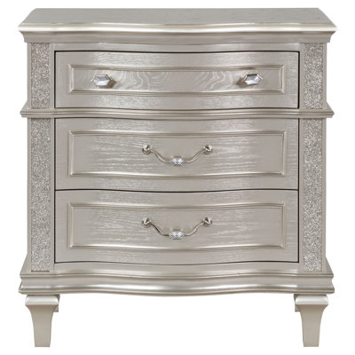 Heritage Design - Gunnison 2-Drawer Nightstand Silver Metallic