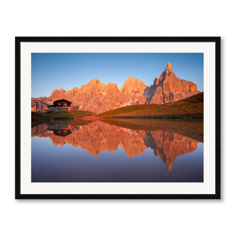 Dolomites, Italy, Pale Di San Martino Sunset Print by Frank Peters, Black Framed Paper, White, 24" H x 30" W