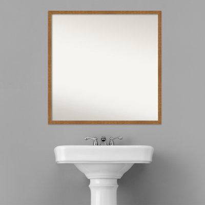 Carlisle Blonde Narrow Wood Bathroom Vanity Non-Beveled Wall Mirror
