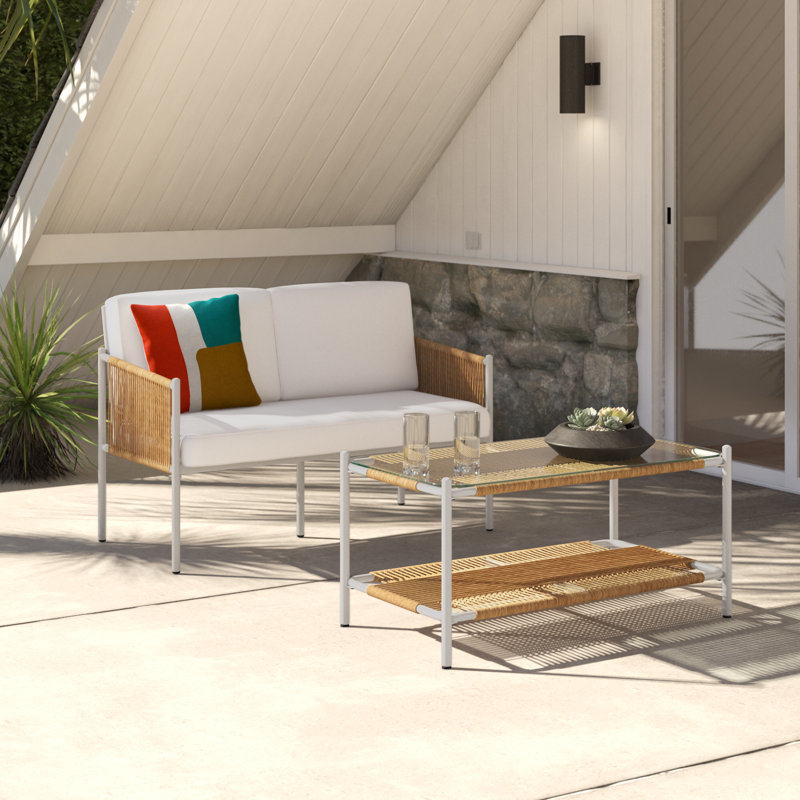 Arevalo 2 - Person Patio Conversation Sets with Cushions