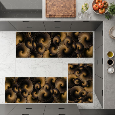 Swirl Pattern Non-Slip Washable Kitchen Mats