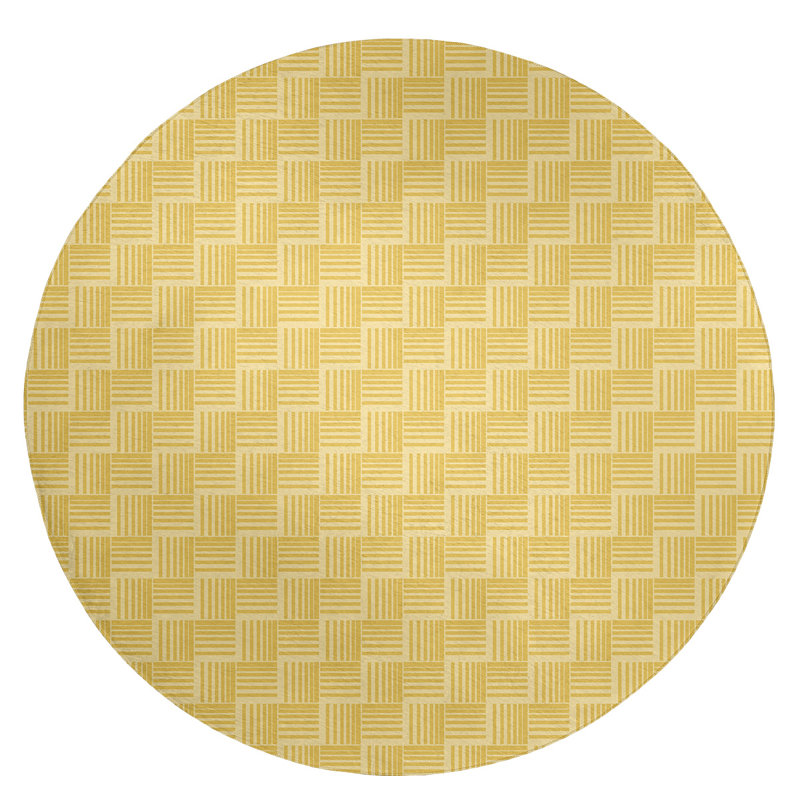 Chenille Geometric Indoor Rug, Round 5'