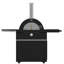 Forno All'Aperto avec comptoirs en pierre frittée noire, barbecue 87 600 BTU, évier et module de bar, four à pizza au gaz