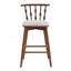Tabouret de bar d'intérieur en bois, finition noyer avec revêtement beige, ensemble de 2-462383112