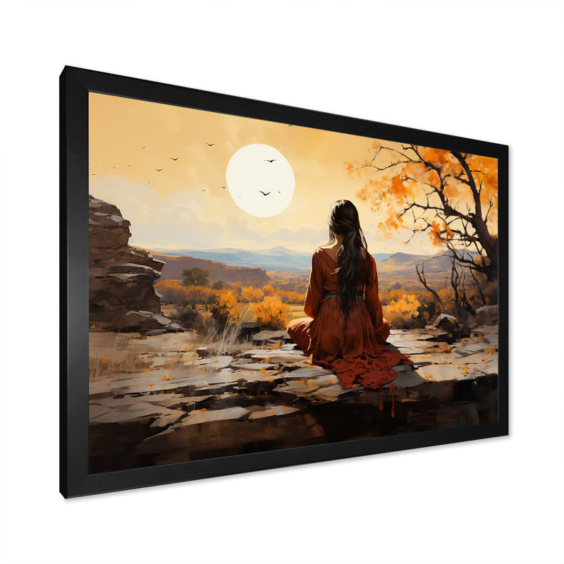 Native Mesa Meditations sur toile, H 30 po x l 40 po x P 1,5 po, Cadre simple noir
