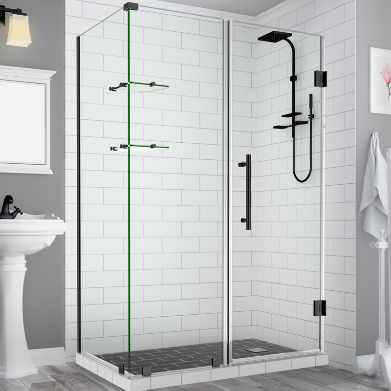 Cabine de douche rectangulaire à charnière sans cadre 32,38 po x 72 po Bromley GS