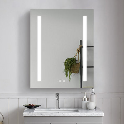 Armoire à miroir encastrée ou à surface H 30 pouces avec désembueur et tablettes réglables H