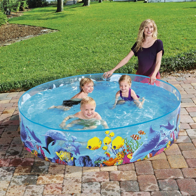 Vinyl Round Kiddie Pool 38.1cm H x 182.9cm W x 182.9cm L