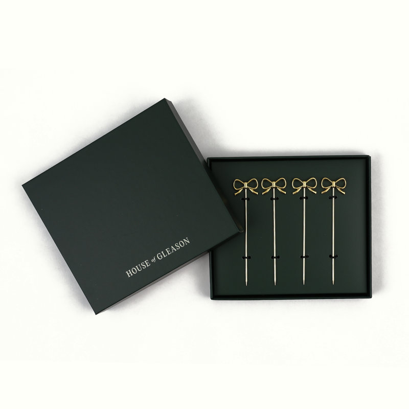 Bow Cocktail Picks, Gold