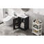 Meuble-lavabo de 20 po avec lavabo en céramique, armoire noire, charnières en acier inoxydable et tablette réglable pour magnétisme