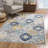 Kymiere Abstract Area Rug in Blue/Mustard Yellow-893446829