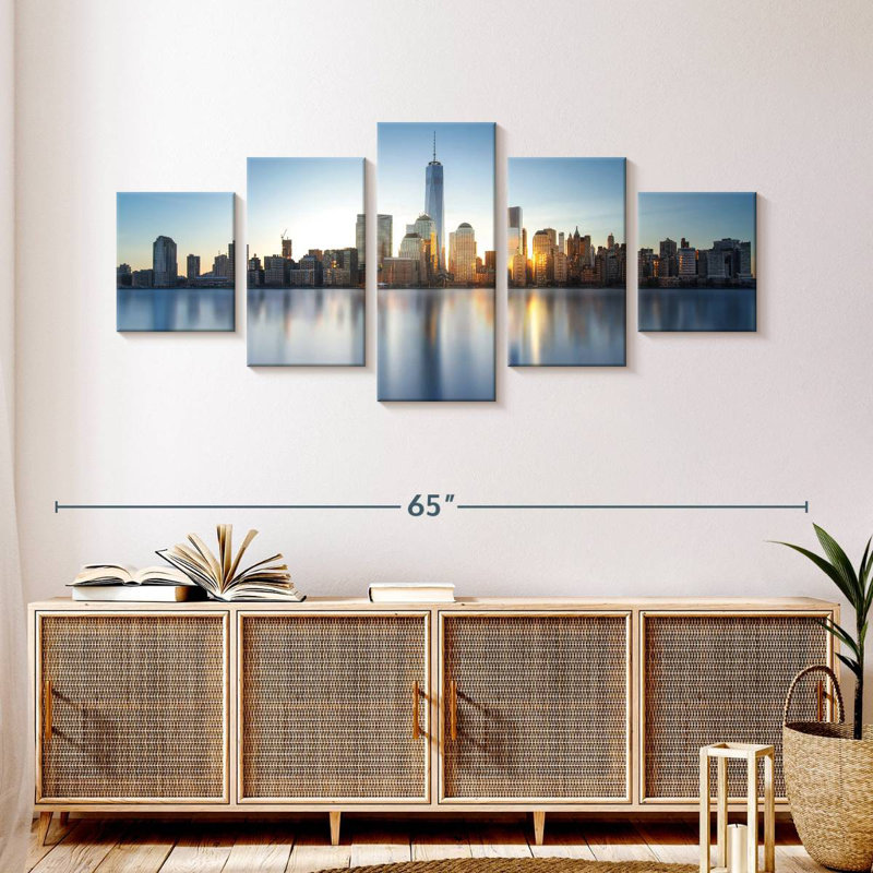 NYC Skyline Buildings, H 24 po x l 55 po