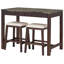 Table en noyer avec tiroirs cachés et tabourets rembourrés-1953415203-1953415200