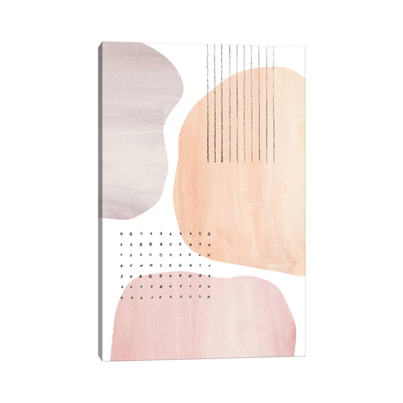 Neutral Pastel Tone Abstract Shapes by Whales Way - Print on Canvas, 45.72cm H x 30.48cm W x 1.91cm D, Wrapped Canvas