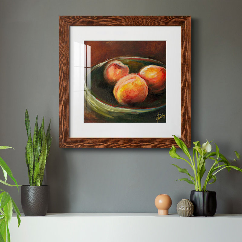 Printed Fruit rustique II - reproduction encadrée de qualité supérieure - prête à être accrochée, Érable