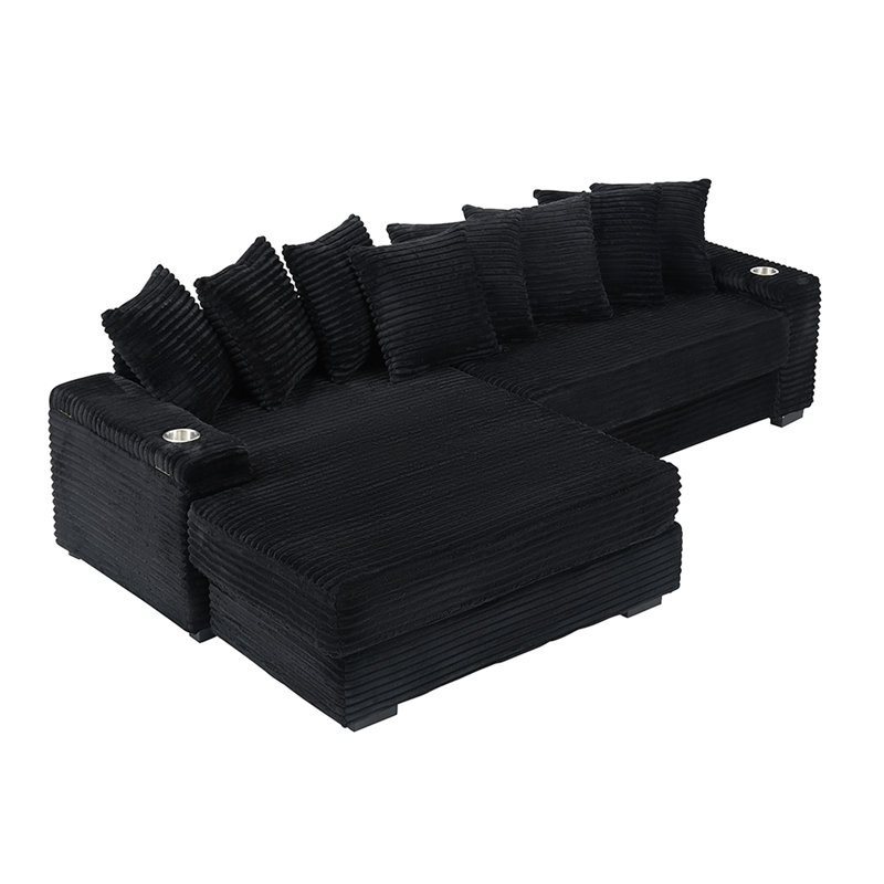Comfortable Reclining Sofa with Cup Holder and Storage Function for Various Rooms