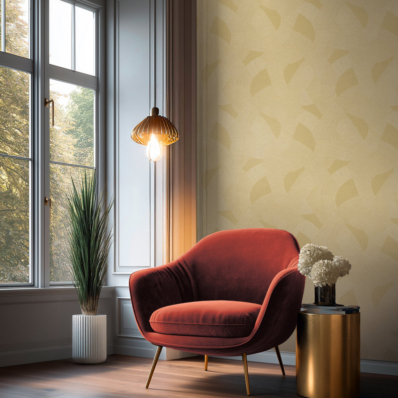 Havana 2 Collection Abstract Geometric Wallpaper Roll, Yellow