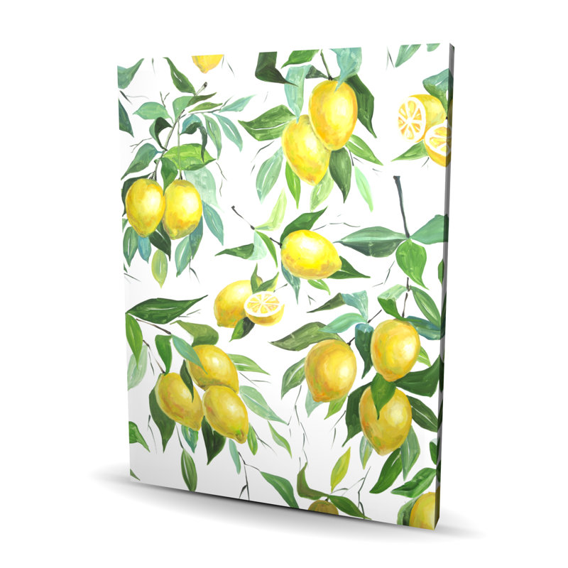 Lemon Pattern - Green Leaves Canvas for Home Decor | Art